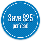 Save $25 per Year!!